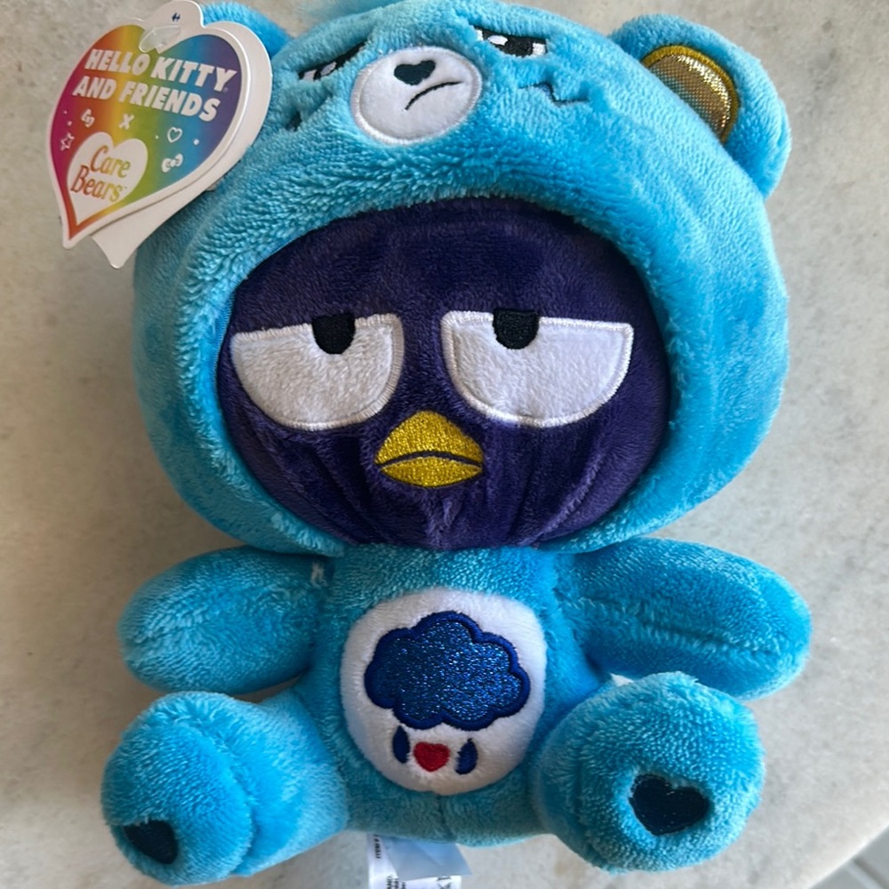NWT Care Bears x Badtz Maru Blue and Purple Plush Toy